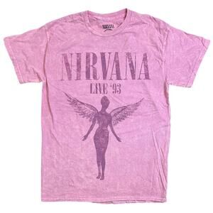 Nirvana T-Shirt Live 1993 Concert Tour Utero Distressed Vintage Acid Wash Tee